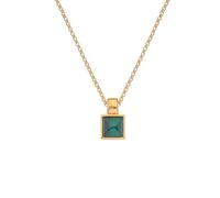 Hot Diamonds x Jac Jossa 18ct Gold Plated Silver Revive Malachite Square Pendant DP844 - 18ct Gold Plated Sterling Silver