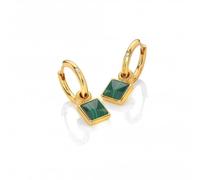 Hot Diamonds x Jac Jossa Revive Malachite Square Earrings DE713 - Signature Edition | - Gold Plated / Sterling Silver / Stone / Diamond