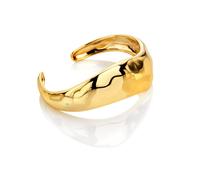 Hot Diamonds x Tasha Ghouri 18ct Gold HD X TG Organic Wave Cuff Bangle DC206 - Modern Style - Sterling Silver / 18ct Gold Plated / Diamond