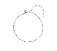 Hot Diamonds x Tasha Ghouri 925 Sterling Silver Beaded Bracelet with Real Diamond | Adjustable Rhodium-Plated Silver - Stackable Bracelet for Layered Look
