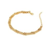 Hot Diamonds x Tasha Ghouri Multi Strand Bead Gold Tone Bracelet 17-21cm