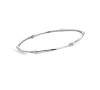 Hot Diamonds x Tasha Ghouri Sterling Silver HD X TG Bamboo Bangle DC200 - Sterling Silver / Diamond / Rhodium Plated