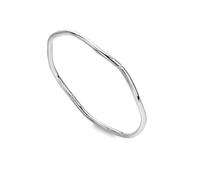 Hot Diamonds X Tasha Ghouri Wave Diamond Silver Bangle | 925 Sterling Silver Stacking Bangle with a Real Hand Set Diamond | Gift Wrapping Included