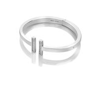Hot Diamonds HD X Tasha Ghouri T-Bar Bangle | Sterling Silver White Topaz & Diamond Bangle