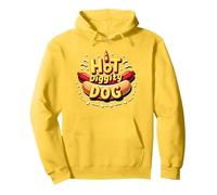 Hot Diggity Dog: Spicy Sausage Lover's Delight Pullover Hoodie, Adult Unisex, Lemon, S