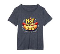 Hot Diggity Dog: Spicy Sausage Lover's Delight T-Shirt, Women's Plus, Heather Blue, 3X