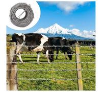 Hot-Dipped Galvanized Barbed Wire, 4-Point Fencing Roll, Durable Security for Gardens, Bird Feeders, Baseball Bats, Heavy-Duty Wire for Outdoor Use