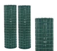 Hot Dipped Galvanized Wire Fence 90CM X 25M (3FTX82FT) Green PVC Coated Wire Fencing 100mm x 75mm ( 4"x 3") Hole Size 2mm ( 0.08") Wire Diameter Garden Fencing Roll Rust-proof and Corrosion Protection