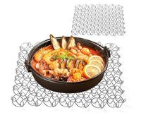 Hot Dish Coasters, Hot Pots Metal Coasters, Stainless Steel, Heat Resistant, Rustproof, Spring Spiral Coasters, Pot Trivet for Kitchen, Dining Room (17.5 x 17.5 x 1.5 cm)