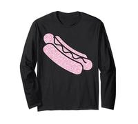 Hot Dog Adult Pink Diamonds Long Sleeve T-Shirt
