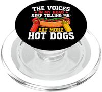 Hot Dog Adult The Voices In My Head Keep Telling Me: Eat PopSockets PopGrip for MagSafe