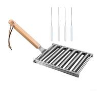 Hot Dog And For Bratwurst Sausage Roller Rack In Stainless Steel, Designed For Barbecue Grilling At Home And Small Food Stalls