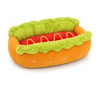 Hot Dog Bed for Dachshund, Small bun Dogs and Cats Bed, Plush Removable Washable Pet Bed, Soft Micro Suede & Corduroy Indoor Pet Sofa Nest with Non-Slip Bottom for Puppies Small Pets (S)