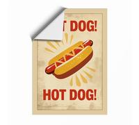 Hot Dog Diner Delight Retro Unframed Wall Art Print A4 (29.7×21cm), Wall Decor for Living Room, Bedroom, Office & Home, Art Gift