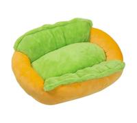 Hot Dog Dog Bed for Dachshund, Plush Cosy Anti-Anxiety Pet Bed for Small Medium Dogs & Cats, Novelty Sausage Shape Calming Sofa with Bolster, 2 Sizes (68cm*55cm)