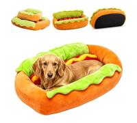 Hot Dog Dog Bed, Soft Plush Small Cute And Warm Cozy Food Dogs Cat Bed(M)