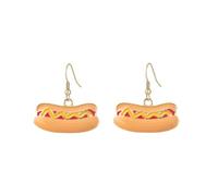 Hot Dog Earrings Cute Food Dachshund Dangle Earrings for Women Fun Cartoon Sausage Dog Hook Earrings Personalied Pet Expert Ear Jewelry Gifts, S, Zinc, No Gemstone