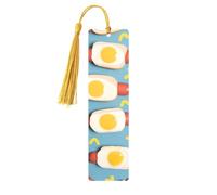 Hot Dog Egg Pattern Printed Metal Bookmarks S - Gold Lightweight Aluminium Book Marker for Books, Journals & Gifts, Ideal Book Lovers, Holiday Decor & Crafts