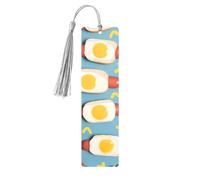 Hot Dog Egg Pattern Printed Metal Bookmarks S - Gray Lightweight Aluminium Book Marker for Books, Journals & Gifts, Ideal Book Lovers, Holiday Decor & Crafts