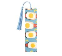 Hot Dog Egg Pattern Printed Metal Bookmarks S - Sky Blue Lightweight Aluminium Book Marker for Books, Journals & Gifts, Ideal Book Lovers, Holiday Decor & Crafts