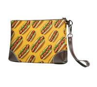 Hot Dog Fast Food Print Wristlet Clutch Purse for Women, Leather Wristlet Wallet Purses and Handbags