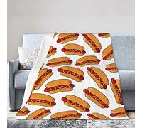 Hot Dog Food Throw Blanket Super Soft Warm Bed Blankets for Couch Bedroom Sofa Office Car, All Season Cozy Flannel Plush Blanket for Girls Boys Adults, 80"X60"