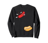 Hot Dog Jumping Into Bun Retro Summer BBQ Grill 4th July Sweatshirt