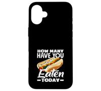 Hot Dog Lover How Many Have You Eaten Today Case for iPhone 16 Plus