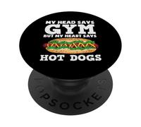 Hot Dog Lover My Head Says Gym Hot Dogs PopSockets Adhesive PopGrip