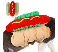 Hot Dog Pet Costume,Hot Dog Halloween Pet Costume, Funny Cosplay Outfit with Civic Design, Multi-Purpose Pets Cosplay Cute Dog Coat for Theme Parties