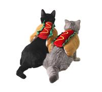 Hot Dog PET Costume with Elastic Neck Polyester for Cat Halloween Season | Easy off Fit, Fashionable Dress up Style, Xxs Size for PET Costume Comfort