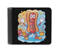Hot Dog Printed Bifold Wallet with Hidden Compartments Pocket Money and Credit Card Holder for Men Women