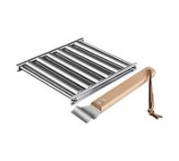 Hot Dog Sausage Grill Roll | 16.5 x 14 cm Non-Stick Stainless Steel Grill with Wooden Handle - BBQ Cooking Tool | Talonna Outdoor Picnic Camping