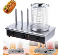 Hot Dog Steamer and Bun Warmer, Countertop Hot Dog Machine with Toaster Rods, Temperature Control, Commercial Food Warmer for Sausages & Bread Rolls