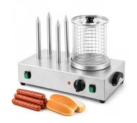 Hot Dog Steamer and Bun Warmer Machine, 700W/800W Stainless Steel, Temperature Control, 3/4 Rods, Ideal for Kitchen, Sausage Maker, Easy to Use