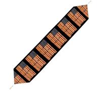 Hot Dog U.S. Flag July 4th Table Runner with Tassels Soft Plush Kitchen Dining Table Cover Decor for Home Kitchen Holiday