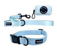 Hot Doggies Essential Dog Walking Bundle. 6 COLOURS AVAILABLE. Includes Dog Collar, 1.5m Lead and Poo Waste Bag Holder. Sizes X-Small - Large. (Large, Ice Blue)