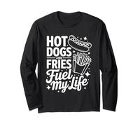 Hot Dogs and Fries Fuel My Life Retro Long Sleeve T-Shirt