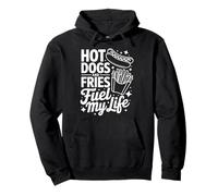 Hot Dogs And Fries Fuel My Life Retro Pullover Hoodie
