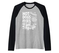 Hot Dogs and Fries Fuel My Life Retro Raglan Baseball Tee