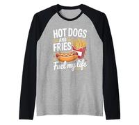 Hot Dogs and Fries Fuel My Life Retro Raglan Baseball Tee