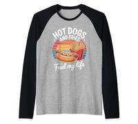 Hot Dogs and Fries Fuel My Life Retro Raglan Baseball Tee