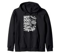 Hot Dogs And Fries Fuel My Life Retro Zip Hoodie