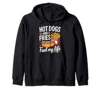 Hot Dogs And Fries Fuel My Life Retro Zip Hoodie