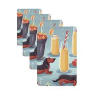 Hot Dogs and Lemonade Car Air Freshener Cards for Women Men 4 Pack Cute Car Accessories Long Lasting Scent Car Diffuser Hanging Auto Aromatherapy Tablets Car Fresheners Gifts