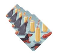 Hot Dogs and Lemonade Car Air Freshener Cards for Women Men 4 Pack Cute Car Accessories Long Lasting Scent Car Diffuser Hanging Auto Aromatherapy Tablets Car Fresheners Gifts