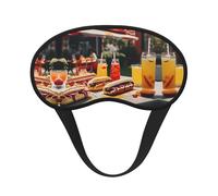 Hot Dogs and Lemonade Print Blackout Sleep Mask - Side Sleeper Eye Cover, Soft Comfort, Perfect for Travel, Meditation