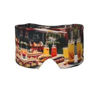 Hot Dogs and Lemonade Print Sleep Eye and Ear Muffs Mask - Adjustable Yoga Travel Headband, Keep Warm Shading Comfortable Aid