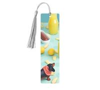 Hot Dogs and Lemonade Printed Metal Bookmarks S - Gray Lightweight Aluminium Book Marker for Books, Journals & Gifts, Ideal Book Lovers, Holiday Decor & Crafts