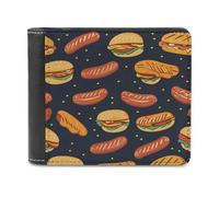 Hot Dogs Chicken Drumsticks Burgers Funny Wallet for Men RFID Blocking Bifold Wallet Soft Billfold with Card Slots Custom Gifts
